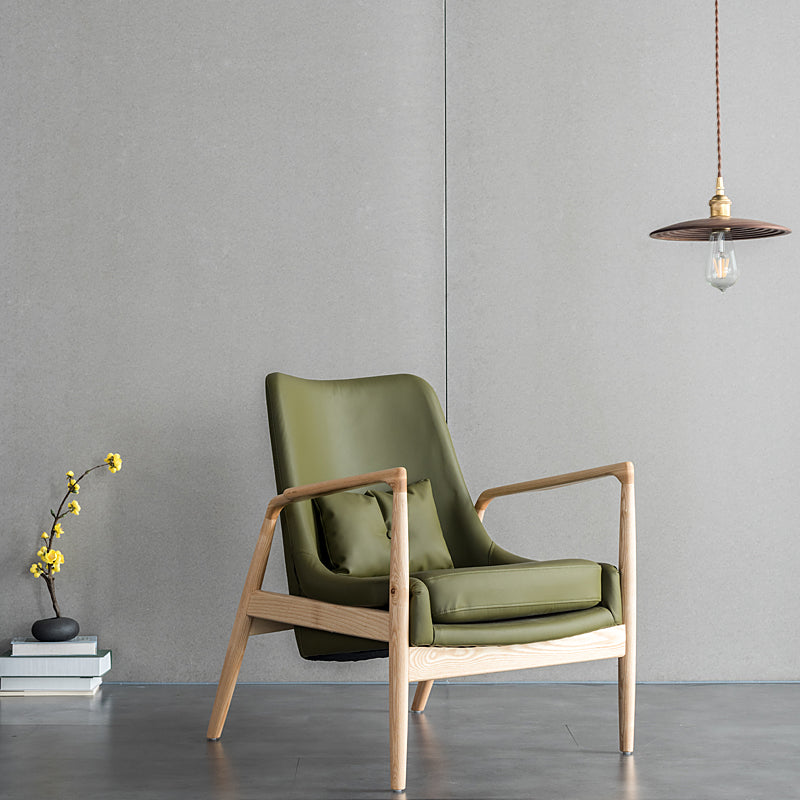 Fauteuil Taikoch en cuir synthétique et bois massif - Fainko