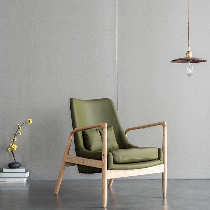 Fauteuil Taikoch en cuir synthétique et bois massif - Fainko
