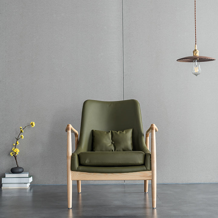 Fauteuil Taikoch en cuir synthétique et bois massif - Fainko