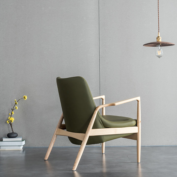 Fauteuil Taikoch en cuir synthétique et bois massif - Fainko