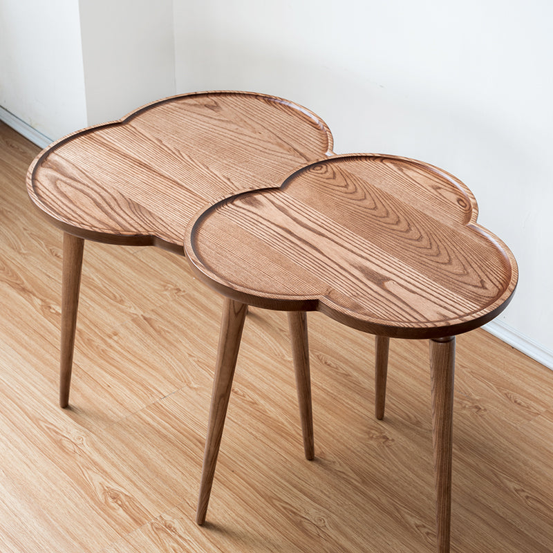 Table basse cloud en bois massif couleur noyer - Fainko