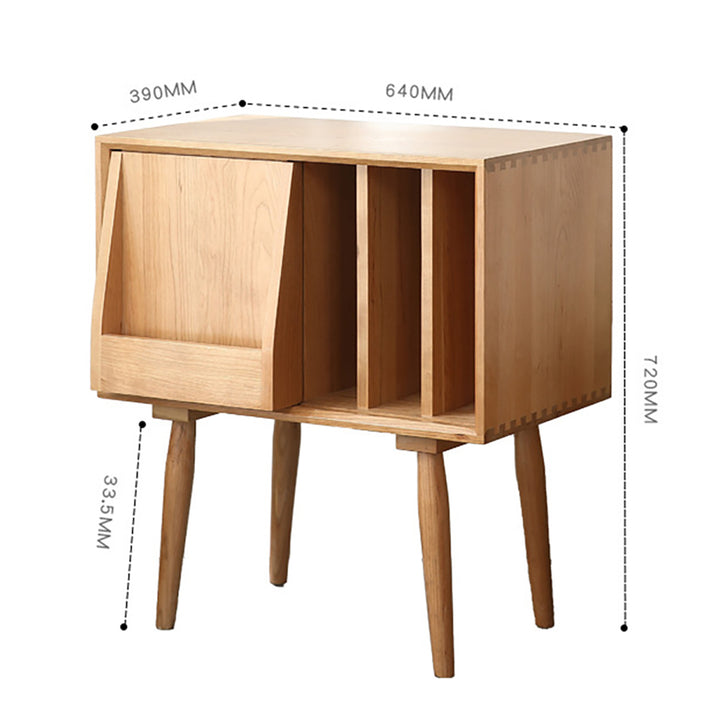 Table de chevet porte-revue Sazine en bois de Cerisier - Fainko