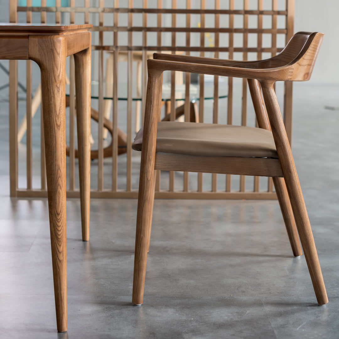 Chaise Quinto en bois massif et simili-cuir (2 Pièces) - Fainko
