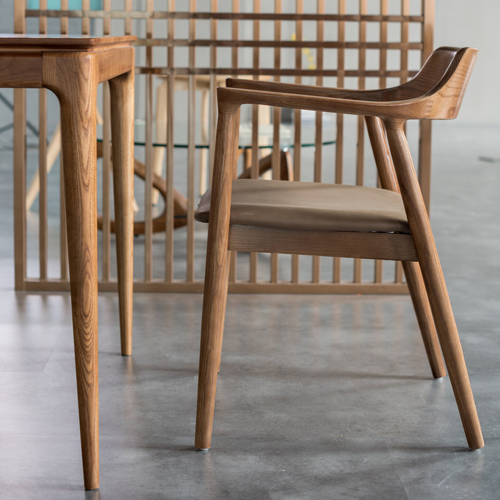 Chaise Quinto en bois massif et simili-cuir (2 Pièces) - Fainko