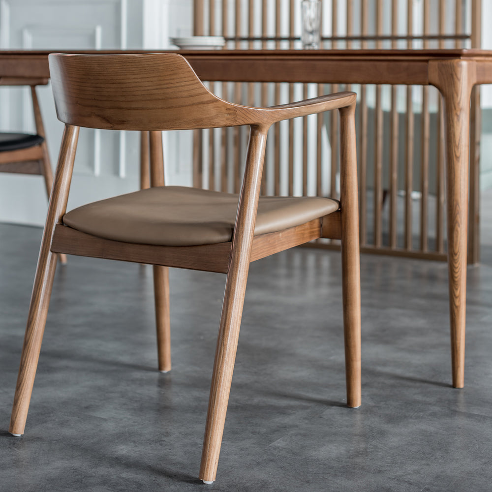 Chaise Quinto en bois massif et simili-cuir (2 Pièces) - Fainko