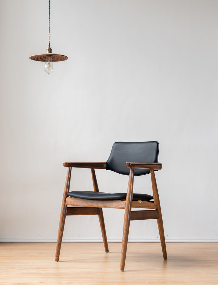 Chaise Simon en bois massif et simili-cuir, 2 Pieces - Fainko