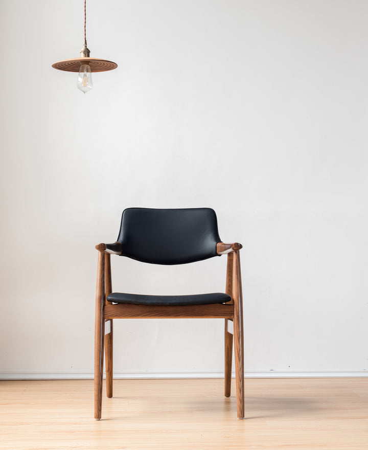 Chaise Simon en bois massif et simili-cuir, 2 Pieces - Fainko