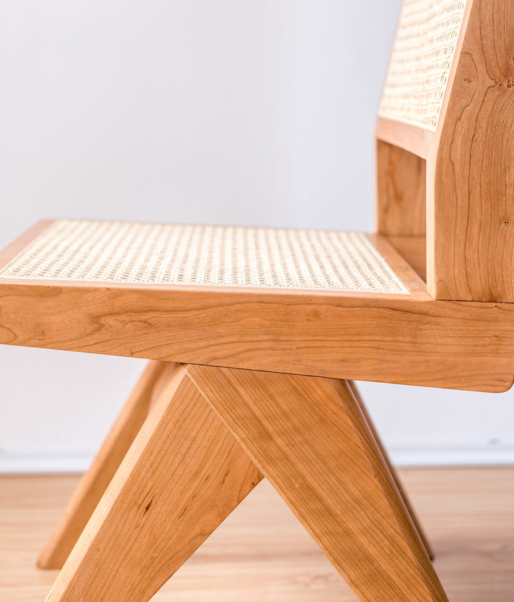 Chaise Chandy simpo en bois de cerisier, 2 Pièce - Fainko