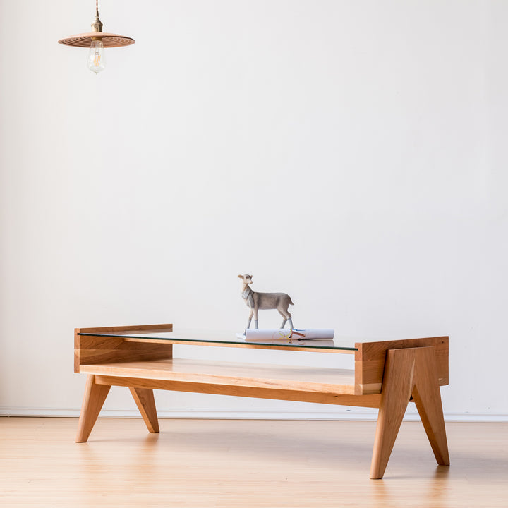 Table basse Chandy en bois de ceriser - Fainko