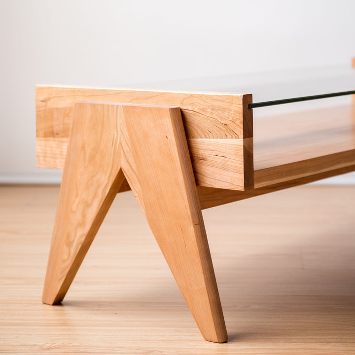 Table basse Chandy en bois de ceriser - Fainko