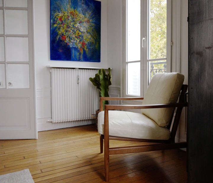 Fauteuil Style Vintage Hank en Bois massif et Simili cuir - Fainko