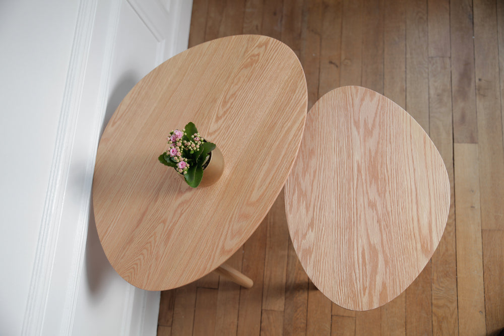 Ensemble de 2 tables basses gigognes chêne Hélosie - Fainko