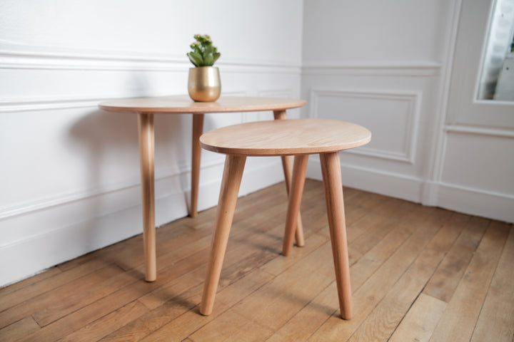 Ensemble de 2 tables basses gigognes chêne Hélosie - Fainko