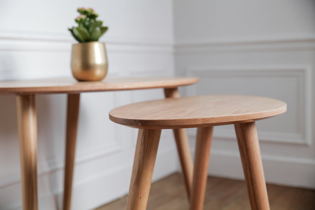 Ensemble de 2 tables basses gigognes chêne Hélosie - Fainko