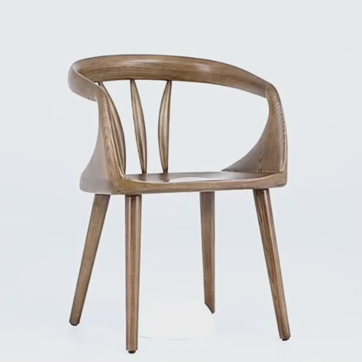 Fauteuil Vero en bois massif en couleur Noyer